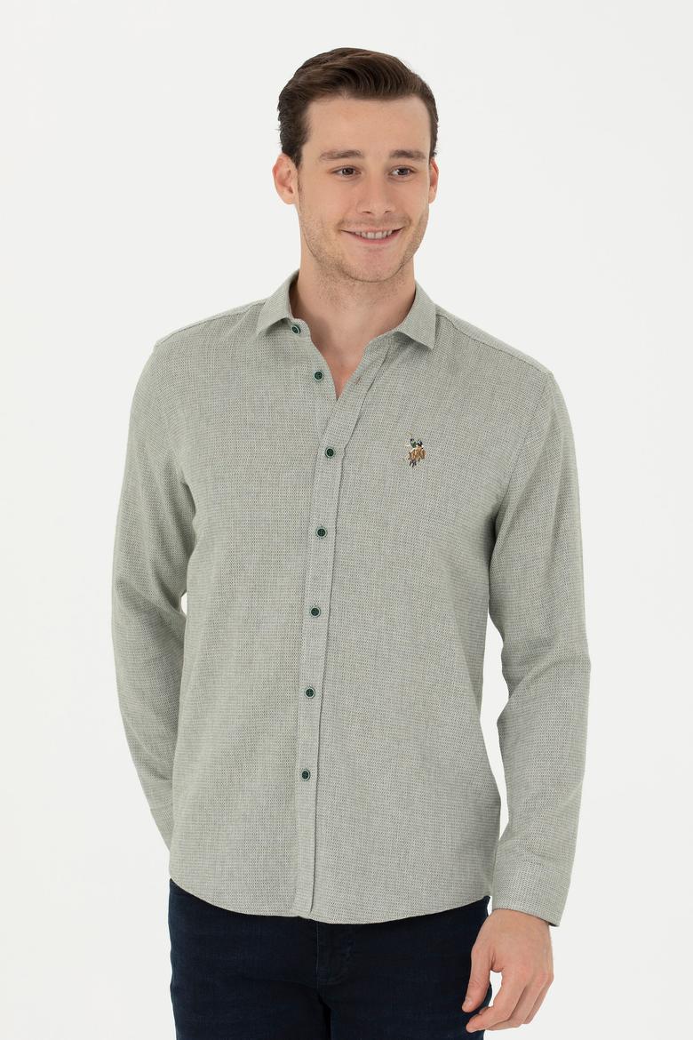 Erkek Yeşil Uzun Kollu Gömlek - 50272757028