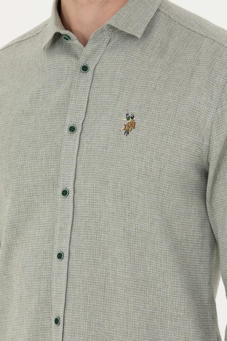 Erkek Yeşil Uzun Kollu Gömlek - 50272757028