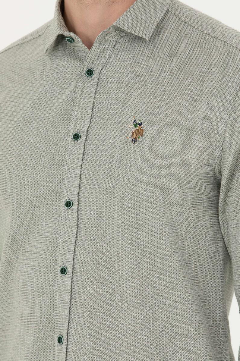 Erkek Yeşil Uzun Kollu Gömlek