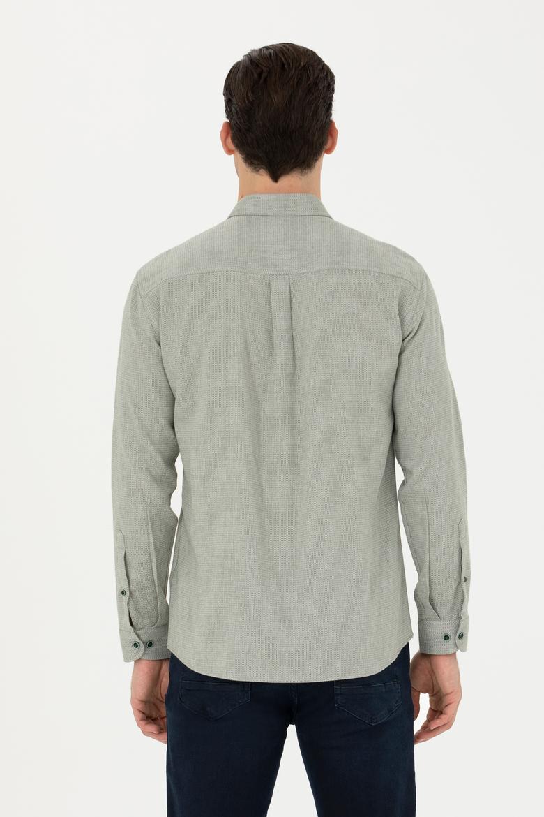 Erkek Yeşil Uzun Kollu Gömlek - 50272757028