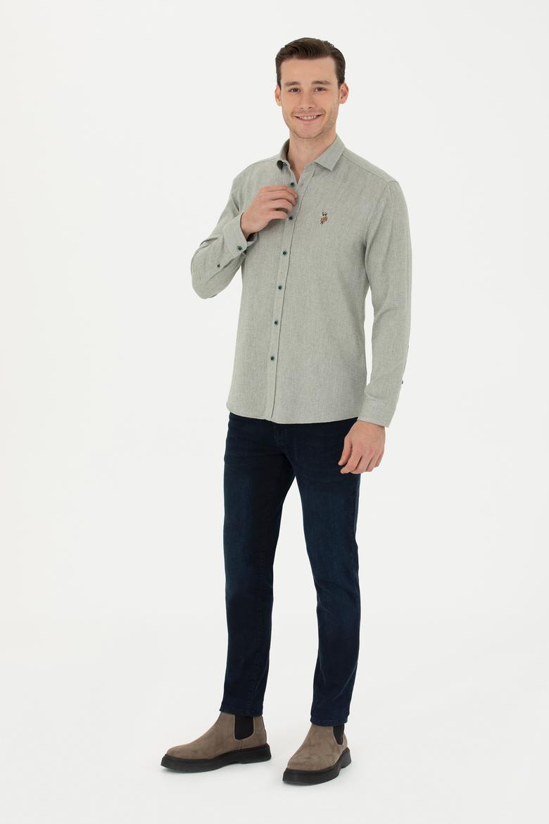 Erkek Yeşil Uzun Kollu Gömlek - 50272757028