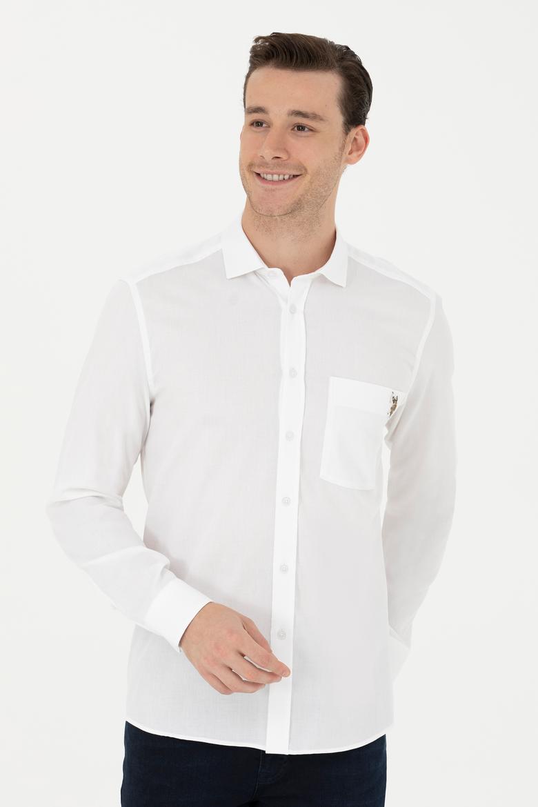 Erkek Beyaz Uzun Kollu Gömlek - 50272708024