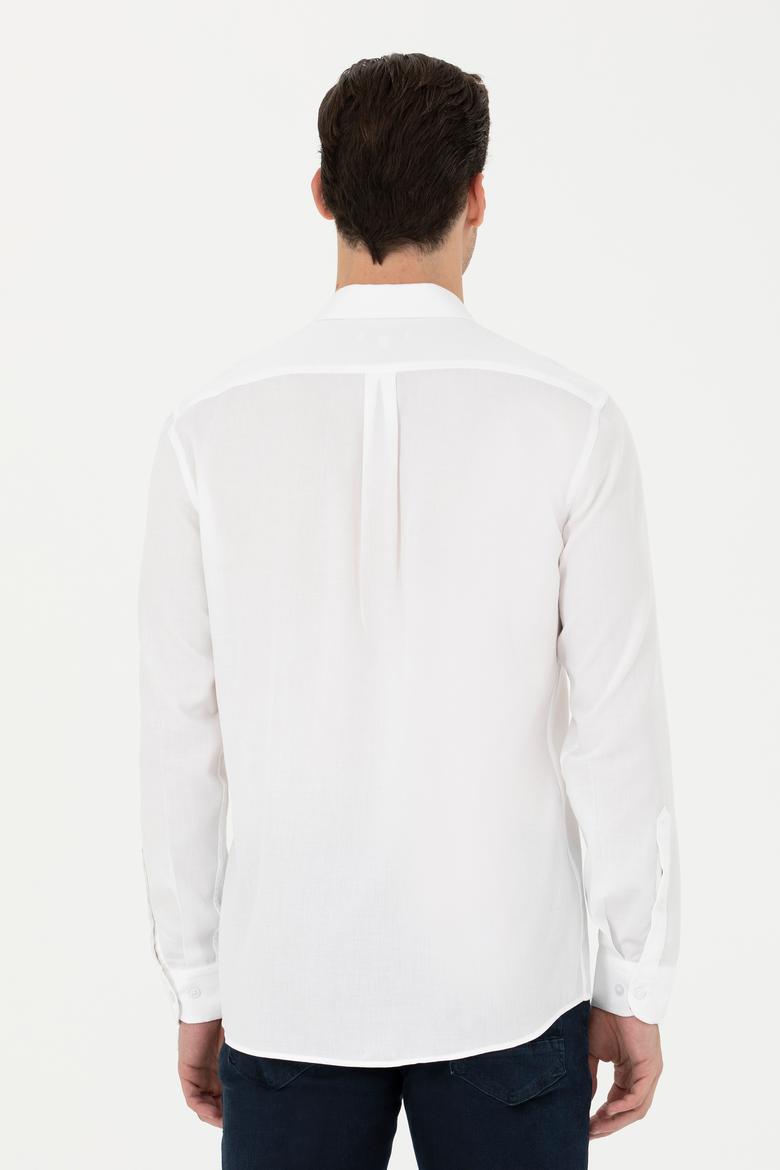 Erkek Beyaz Uzun Kollu Gömlek - 50272708024