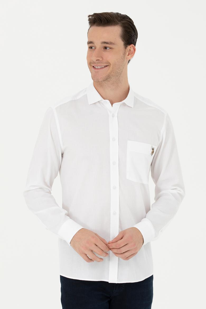 Erkek Beyaz Uzun Kollu Gömlek