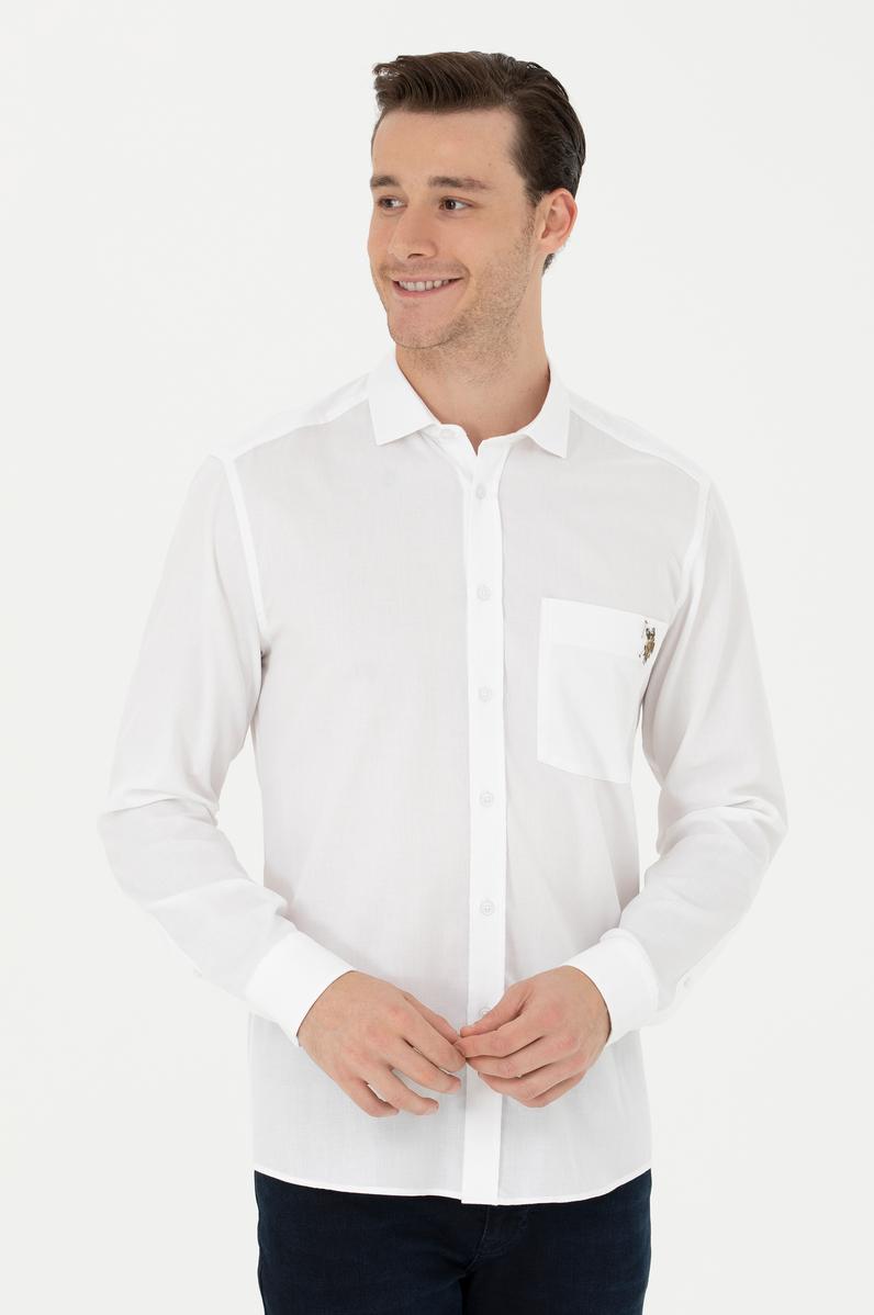 Erkek Beyaz Uzun Kollu Gömlek