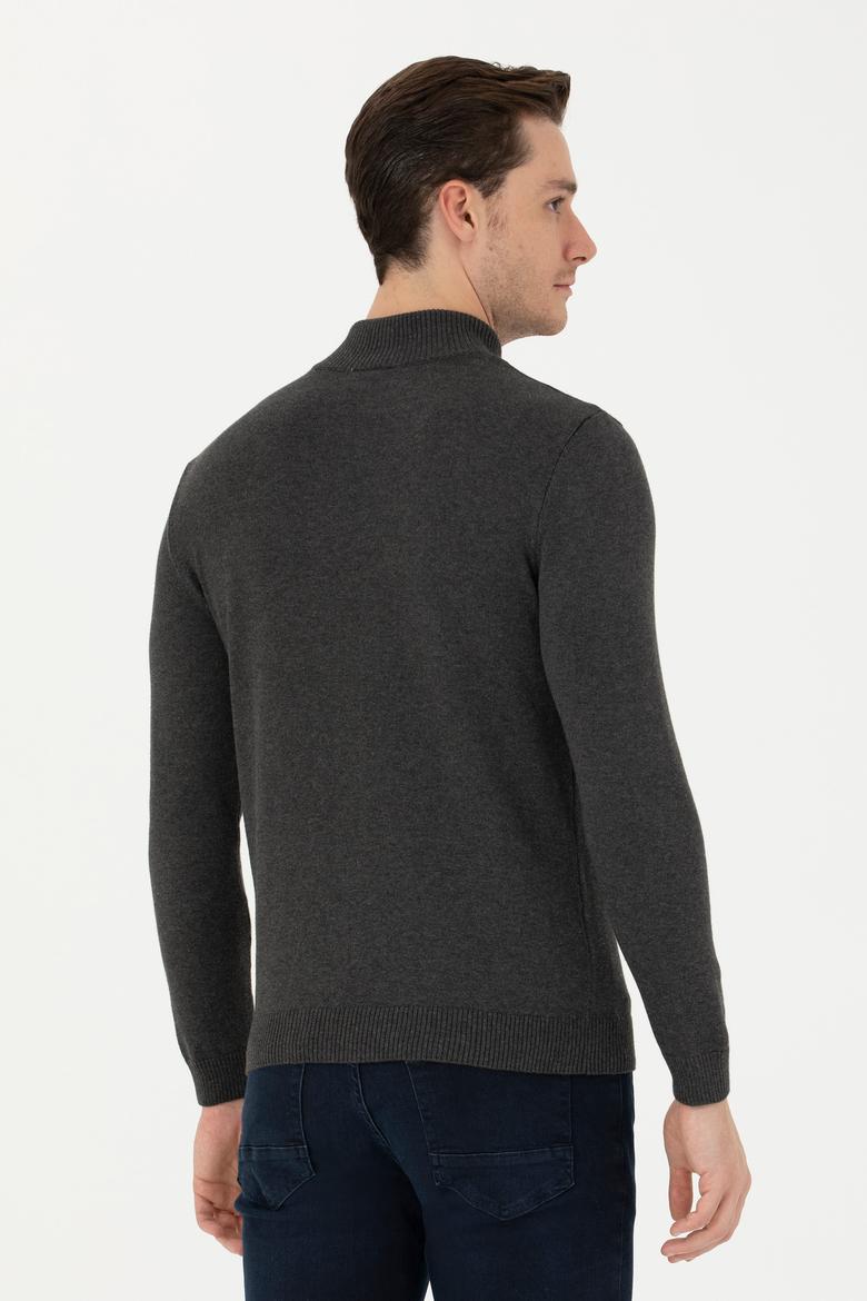 Erkek Antrasit Melanj Kazak - 50277114010