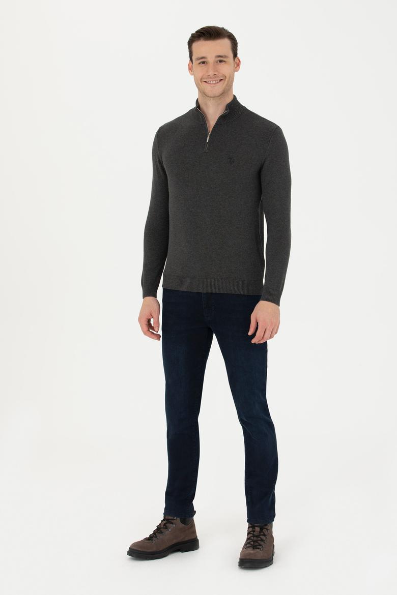 Erkek Antrasit Melanj Kazak - 50277114010