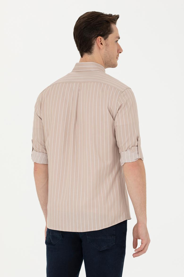 Erkek Kum Uzun Kollu Gömlek - 50279472001
