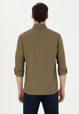 Erkek Haki Uzun Kollu Gömlek - 50272106006