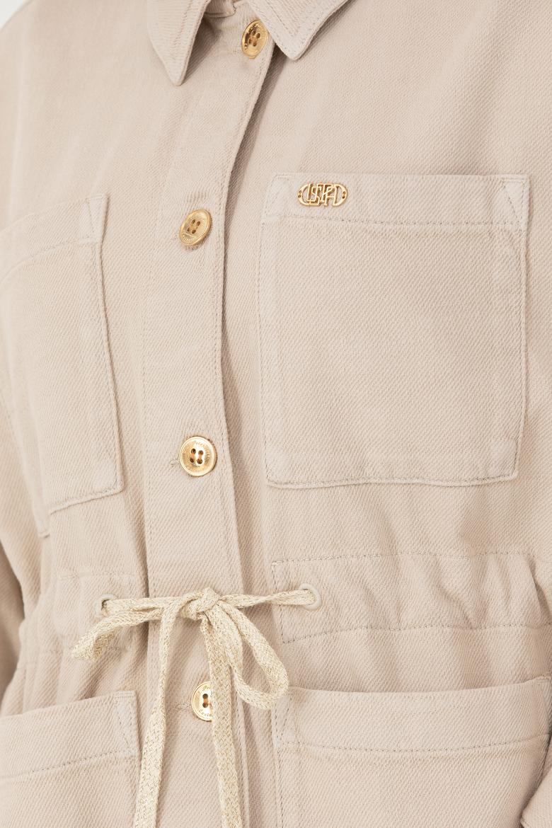 Kadın Bej Jean Gömlek - 50277889005