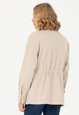 Kadın Bej Jean Gömlek - 50277889005