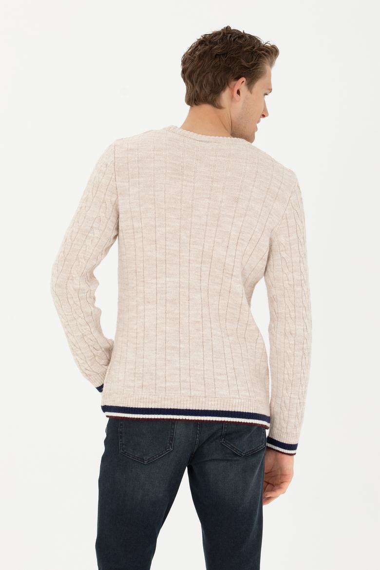 Erkek Krem Melanj Kazak - 50277102025