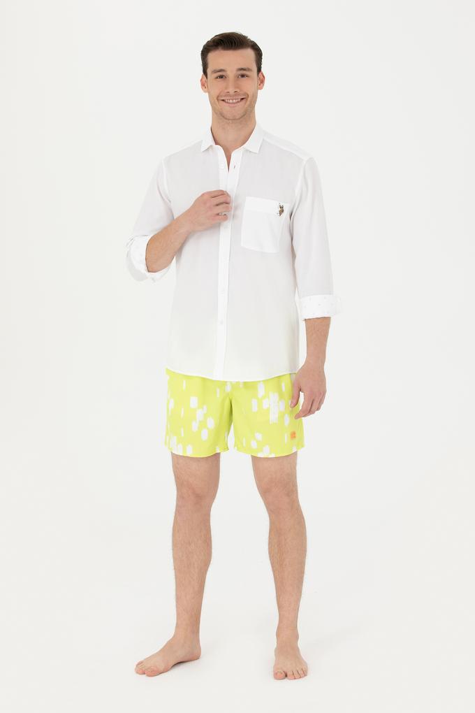 Erkek Neon Sarı Deniz Şortu