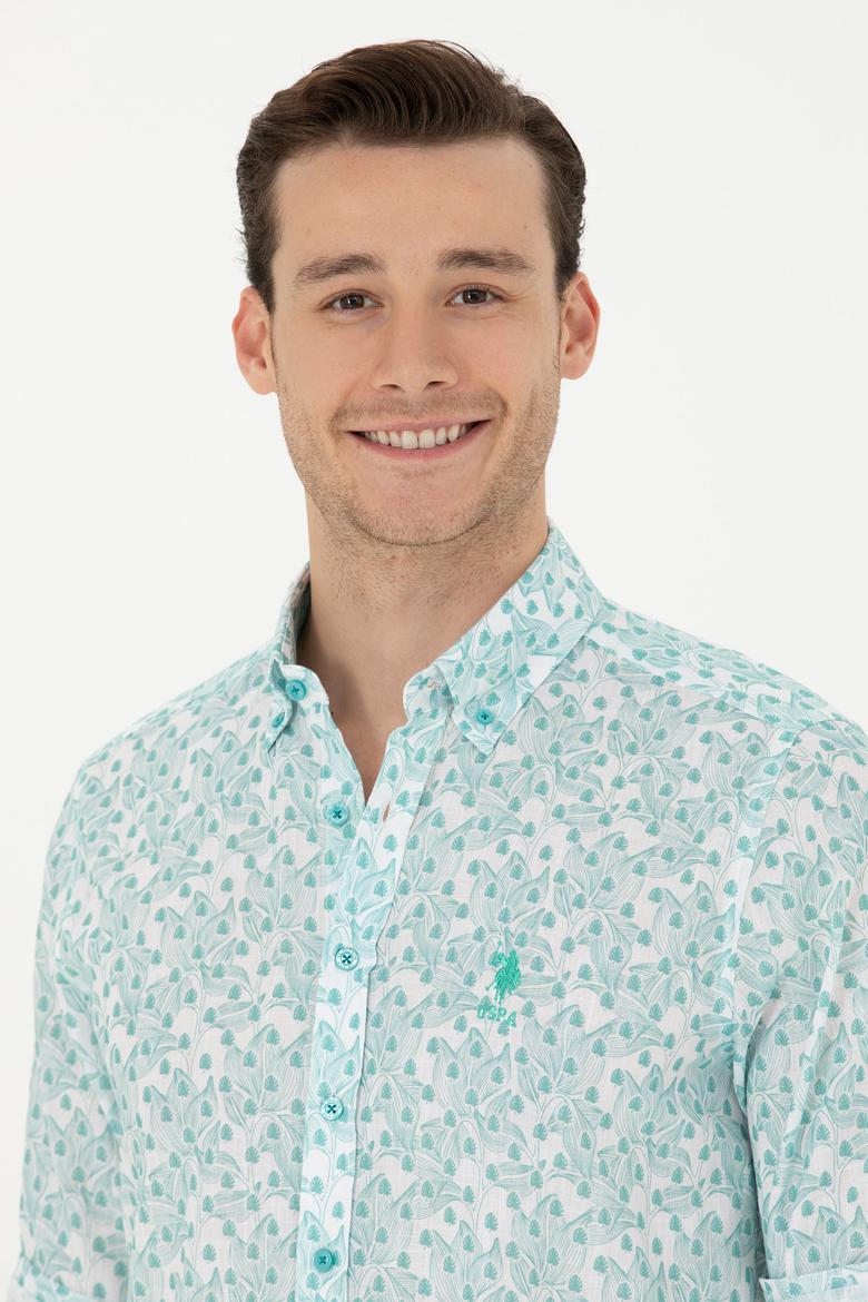 Erkek Mint Uzun Kollu Gömlek - 50263152045