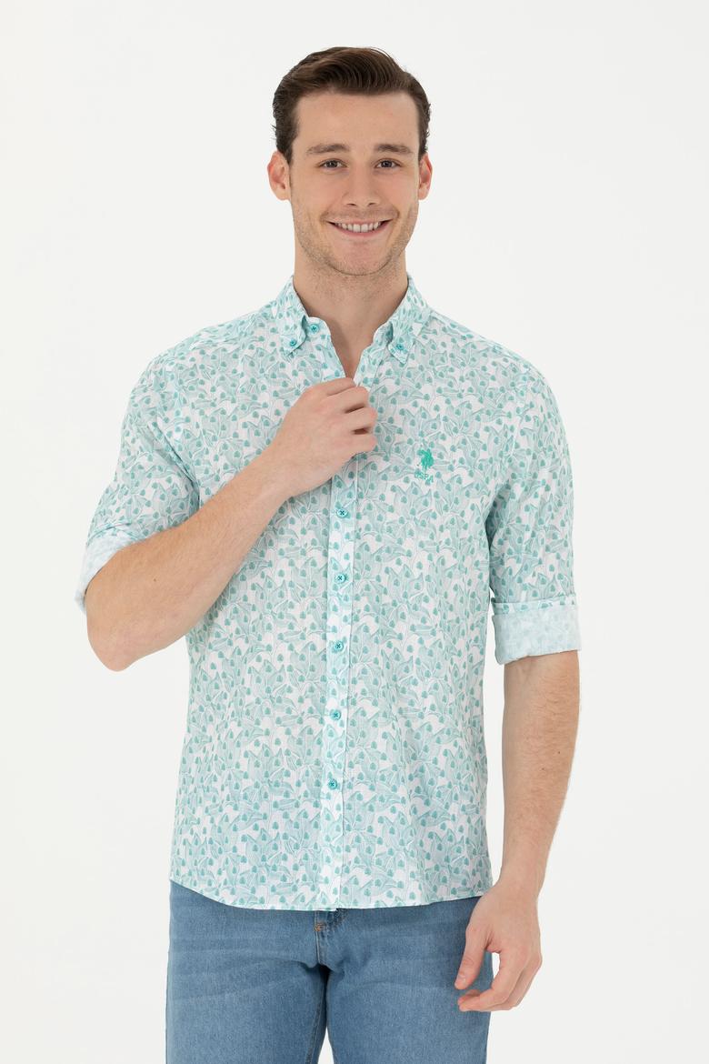 Erkek Mint Uzun Kollu Gömlek - 50263152045