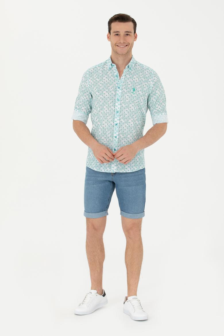 Erkek Mint Uzun Kollu Gömlek - 50263152045