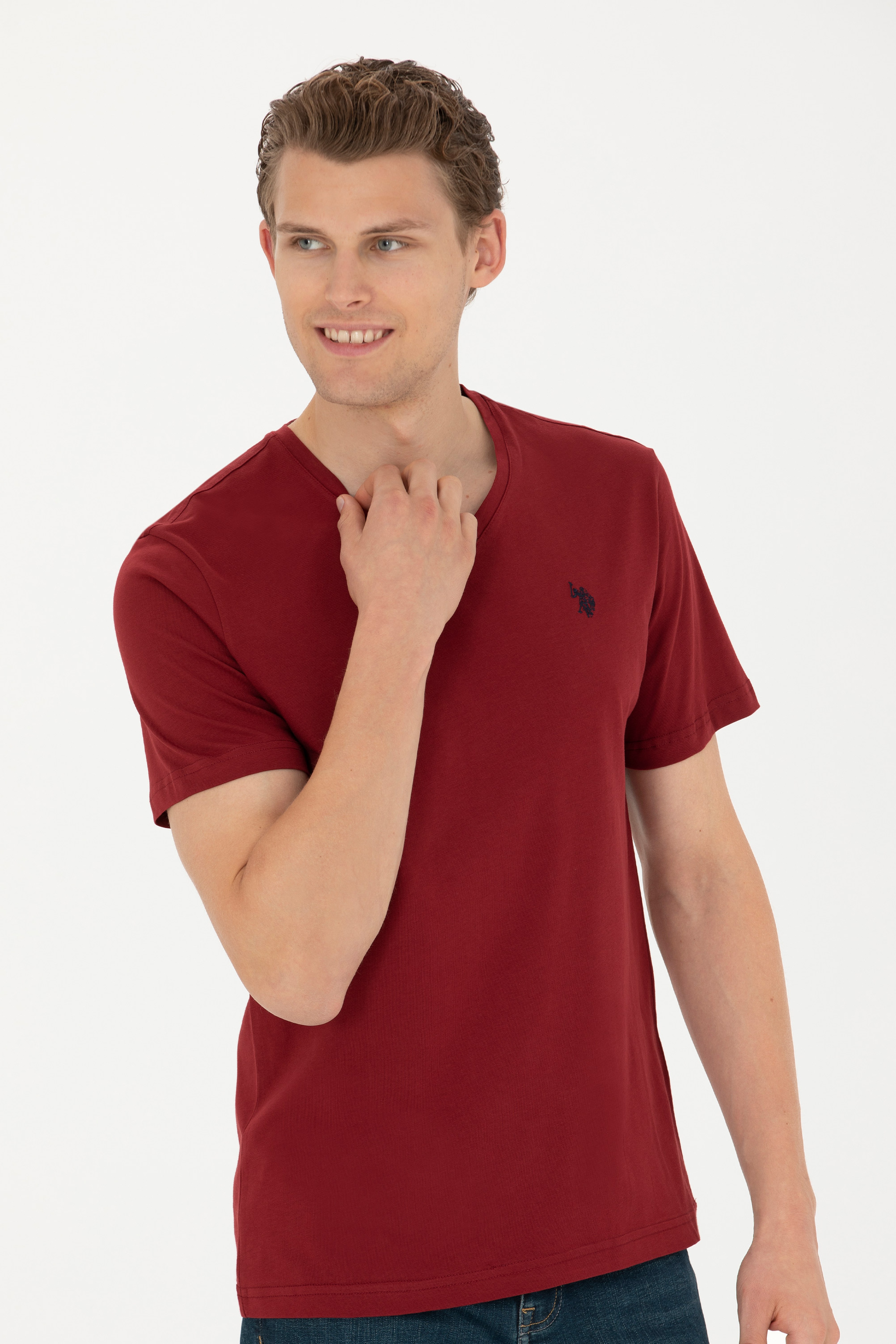 Erkek Bordo Basic Tişört
