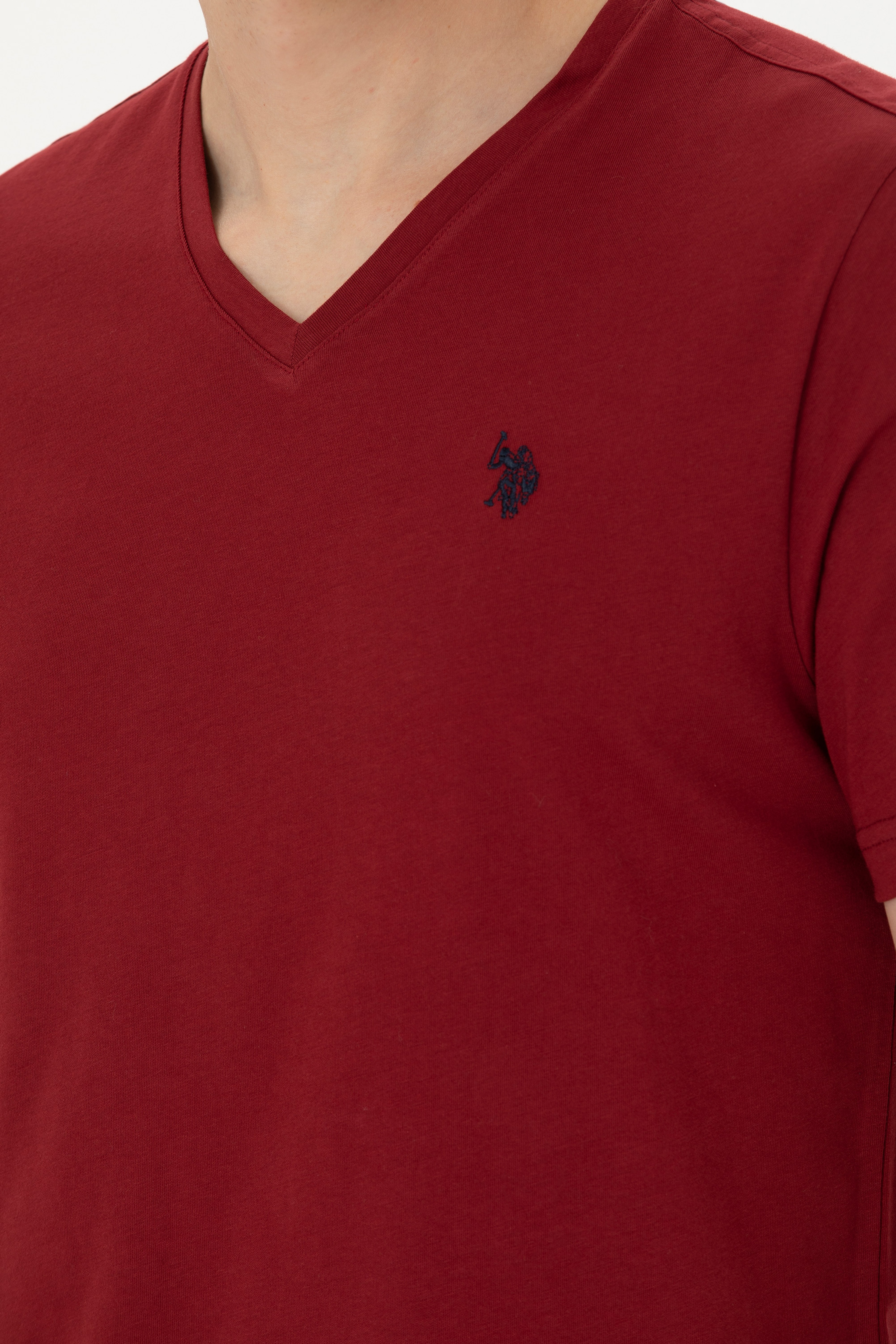 Erkek Bordo Basic Tişört - Image 7