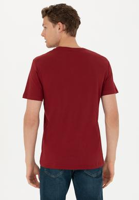 Erkek Bordo Basic Tişört - 50263203094