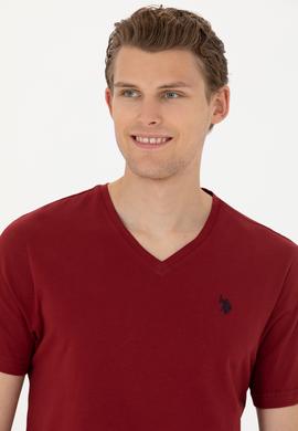 Erkek Bordo Basic Tişört - 50263203094