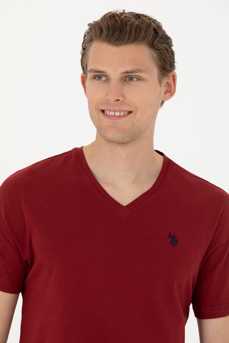 Erkek Bordo Basic Tişört - 50263203094