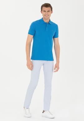 Erkek Slim Fit Açık Mavi Kanvas Pantolon - 50263885088