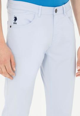 Erkek Slim Fit Açık Mavi Kanvas Pantolon - 50263885088