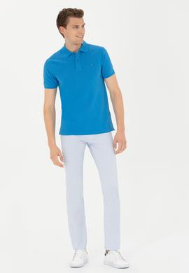 Erkek Slim Fit Açık Mavi Kanvas Pantolon - 50263885088