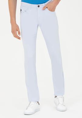 Erkek Slim Fit Açık Mavi Kanvas Pantolon - 50263885088