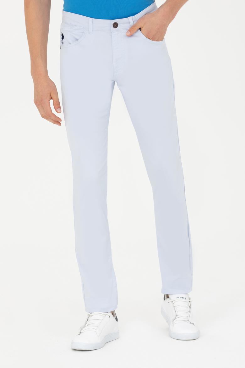Erkek Slim Fit Açık Mavi Kanvas Pantolon - 50263885088