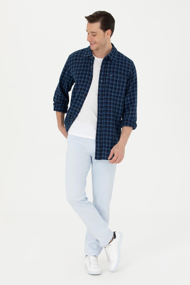 Erkek Açık Mavi Kanvas / Chino Pantolon