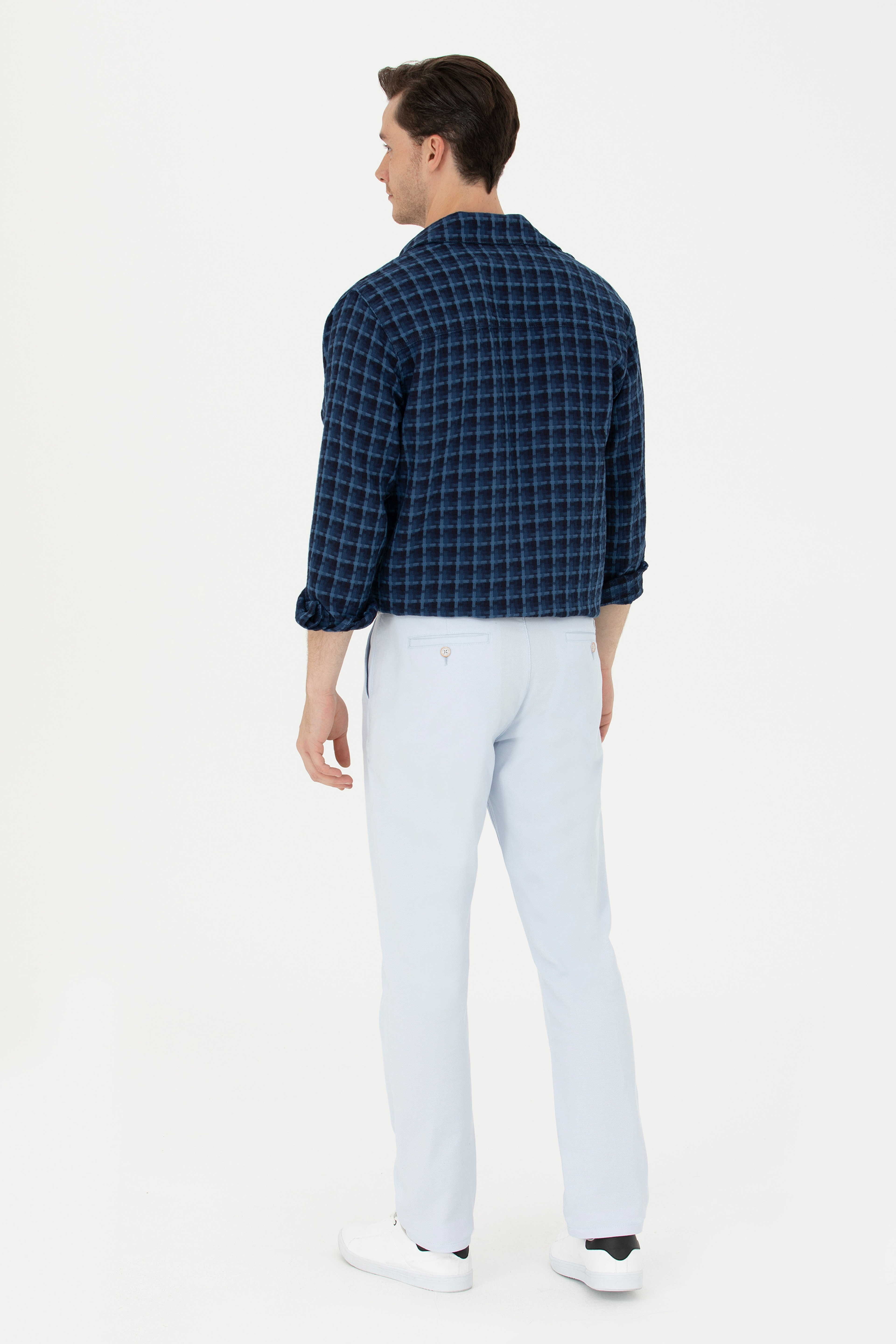 Erkek Regular Fit Açık Mavi Kanvas / Chino Pantolon - Image 4