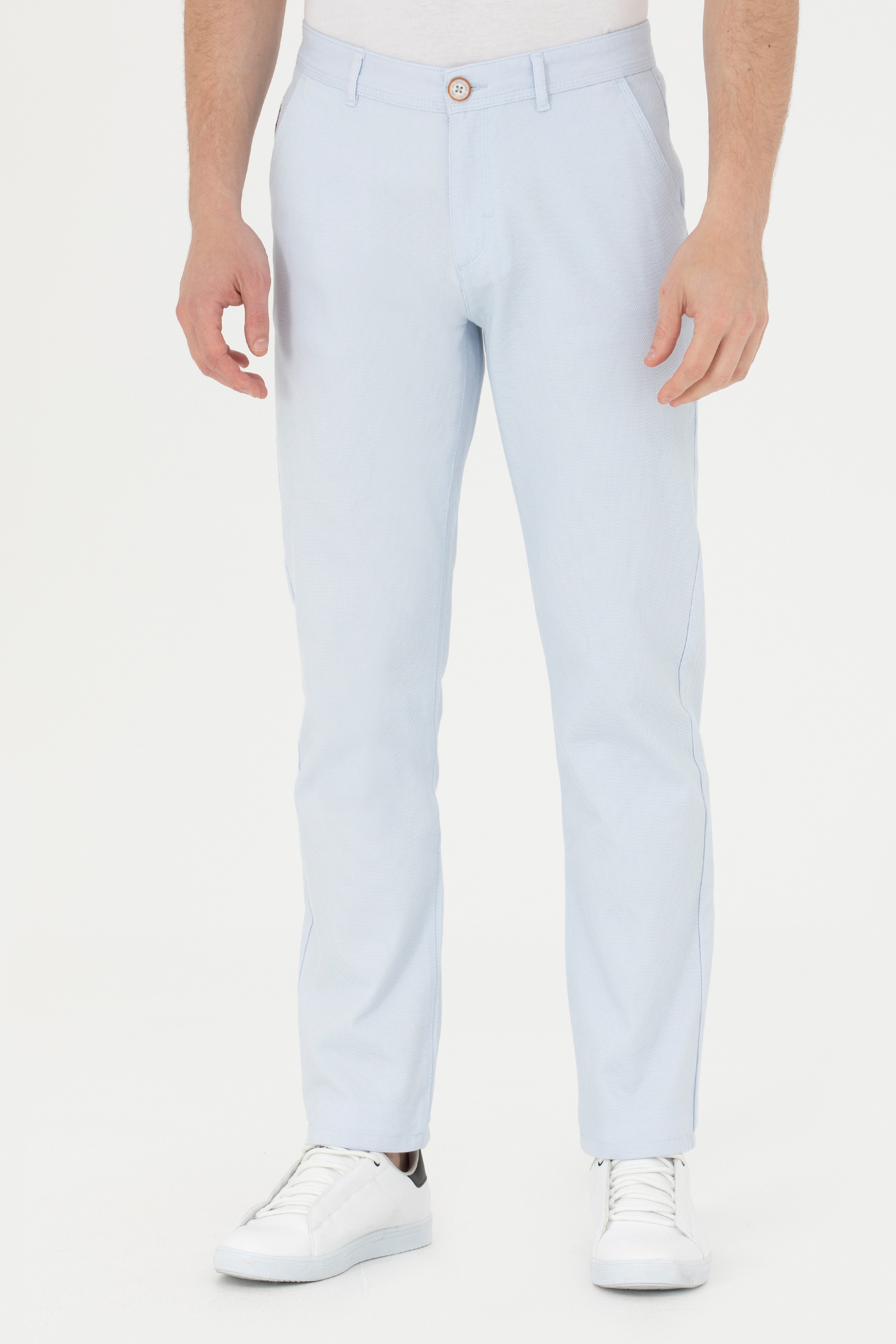 Erkek Regular Fit Açık Mavi Kanvas / Chino Pantolon - Image 2