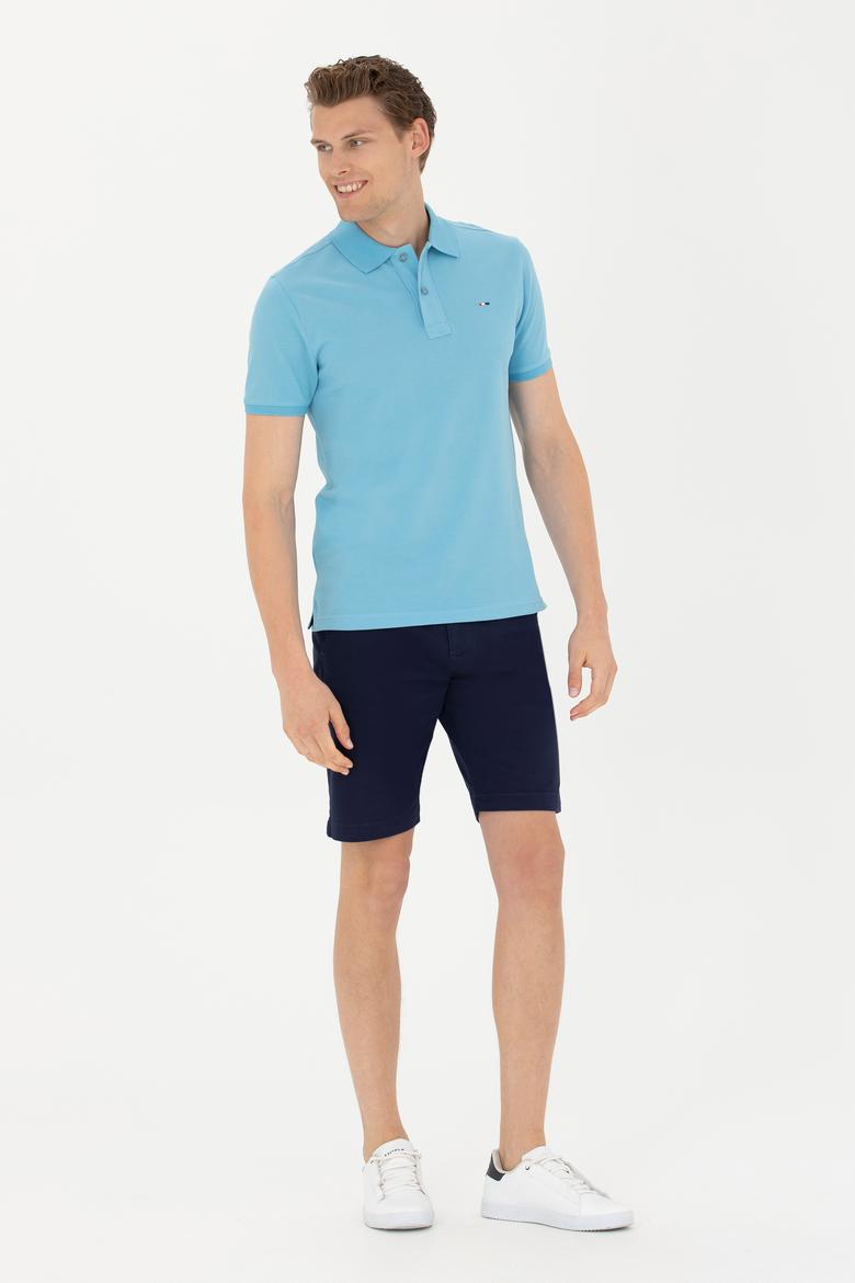 Erkek Turkuaz Basic Tişört - 50267011101