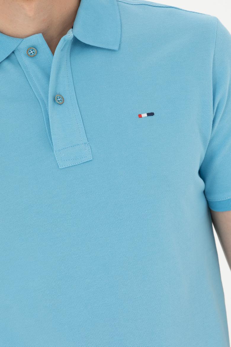 Erkek Turkuaz Basic Tişört - 50267011101