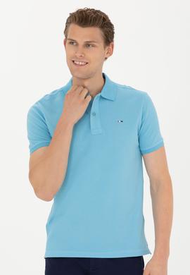 Erkek Turkuaz Basic Tişört - 50267011101