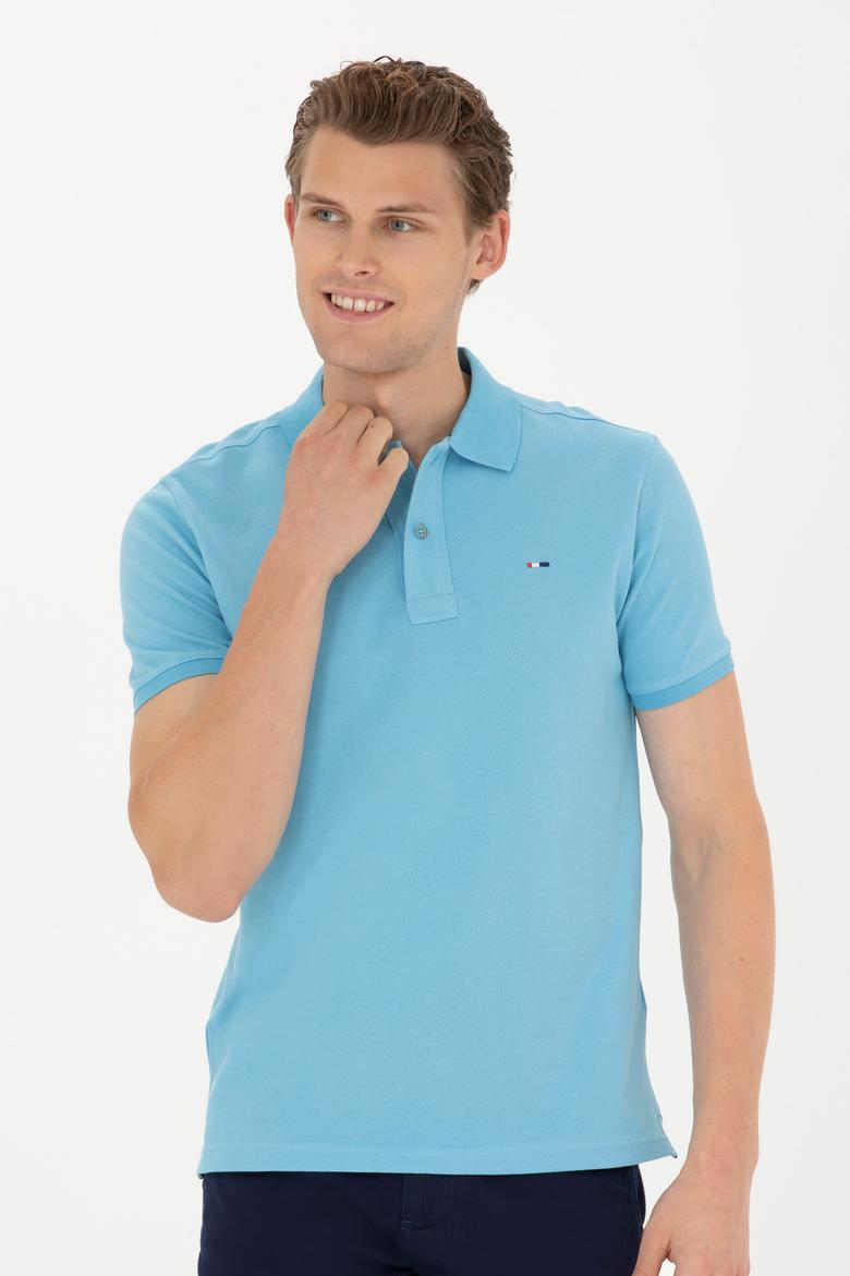 Erkek Turkuaz Basic Tişört - 50267011101