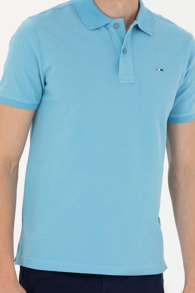 Erkek Turkuaz Basic Tişört - 50267011101