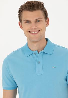 Erkek Turkuaz Basic Tişört - 50267011101