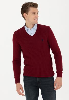 Erkek Bordo Basic Kazak - 50268937021