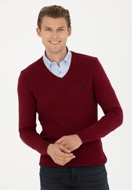 Erkek Bordo Basic Kazak - 50268937021