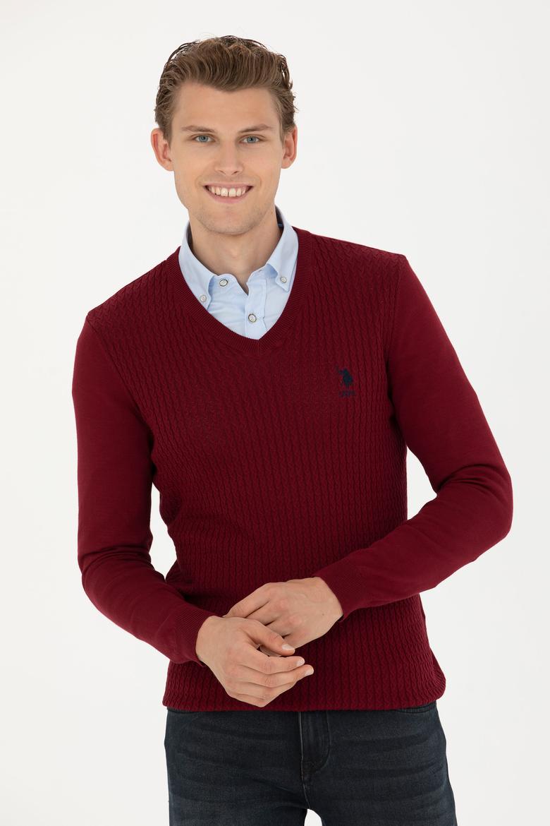 Erkek Bordo Basic Kazak