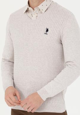 Erkek Taş Melanj Basic Kazak - 50268937057