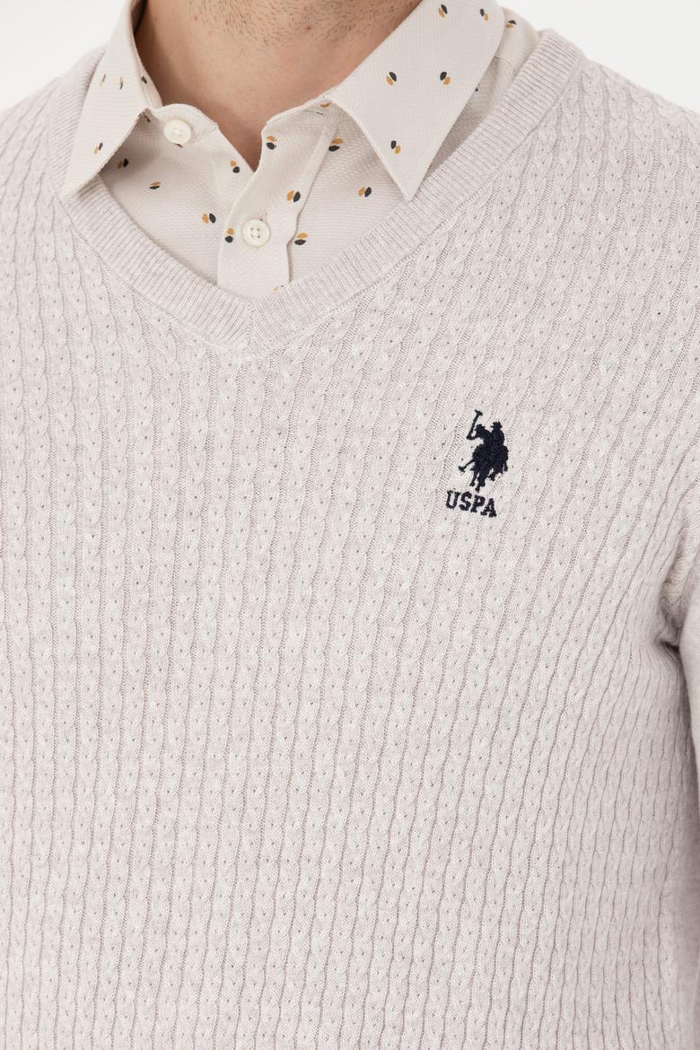 Erkek Taş Melanj Basic Kazak - 50268937057