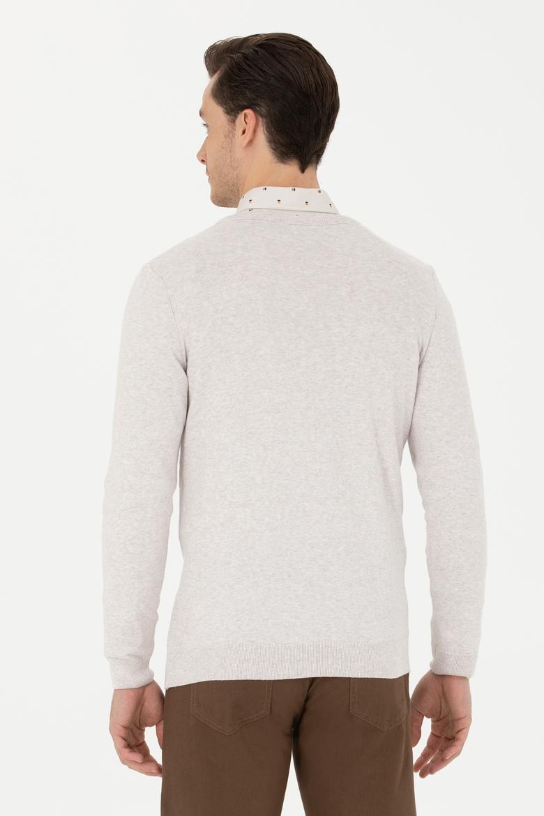 Erkek Taş Melanj Basic Kazak - 50268937057