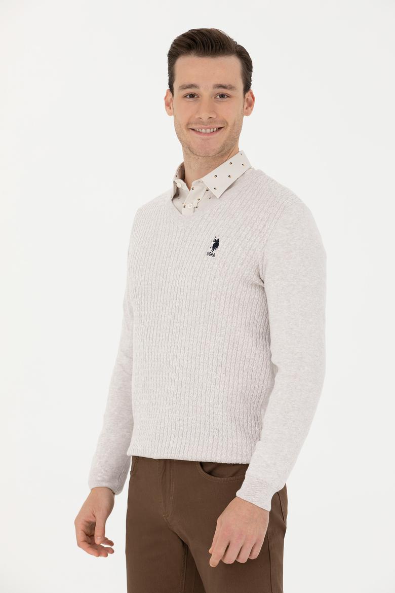 Erkek Taş Melanj Basic Kazak - 50268937057