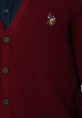 Erkek Bordo Basic Triko Hırka - 50268939015