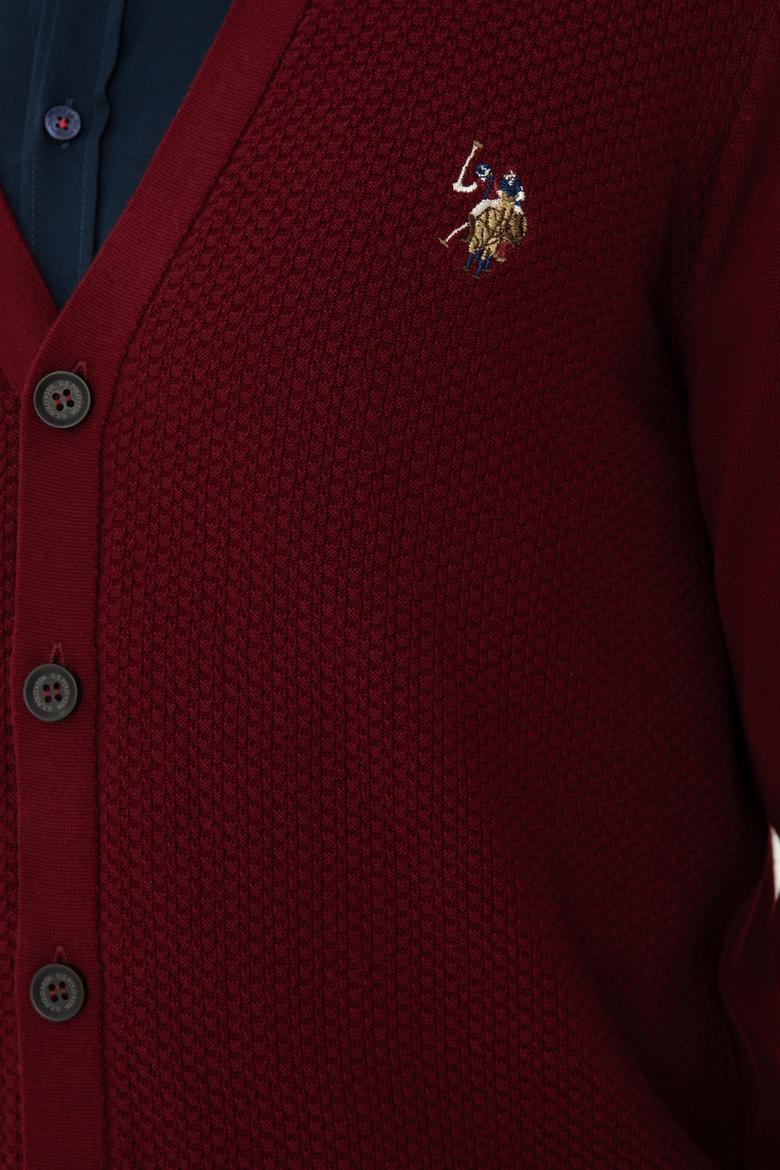 Erkek Bordo Basic Triko Hırka - 50268939015