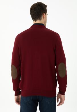 Erkek Bordo Basic Triko Hırka - 50268939015