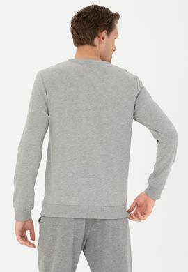 Erkek Gri Melanj Basic Sweatshirt - 50269402047